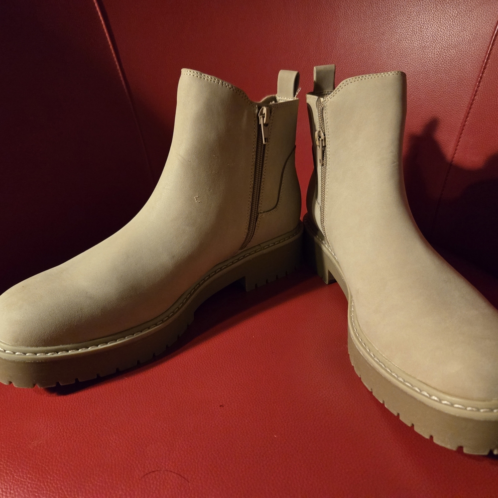 No Boundaries Beige Ankle Boots